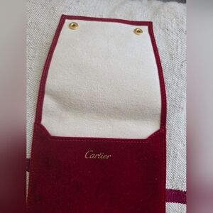 Cartier Red and Cream Jewelry Pouch
